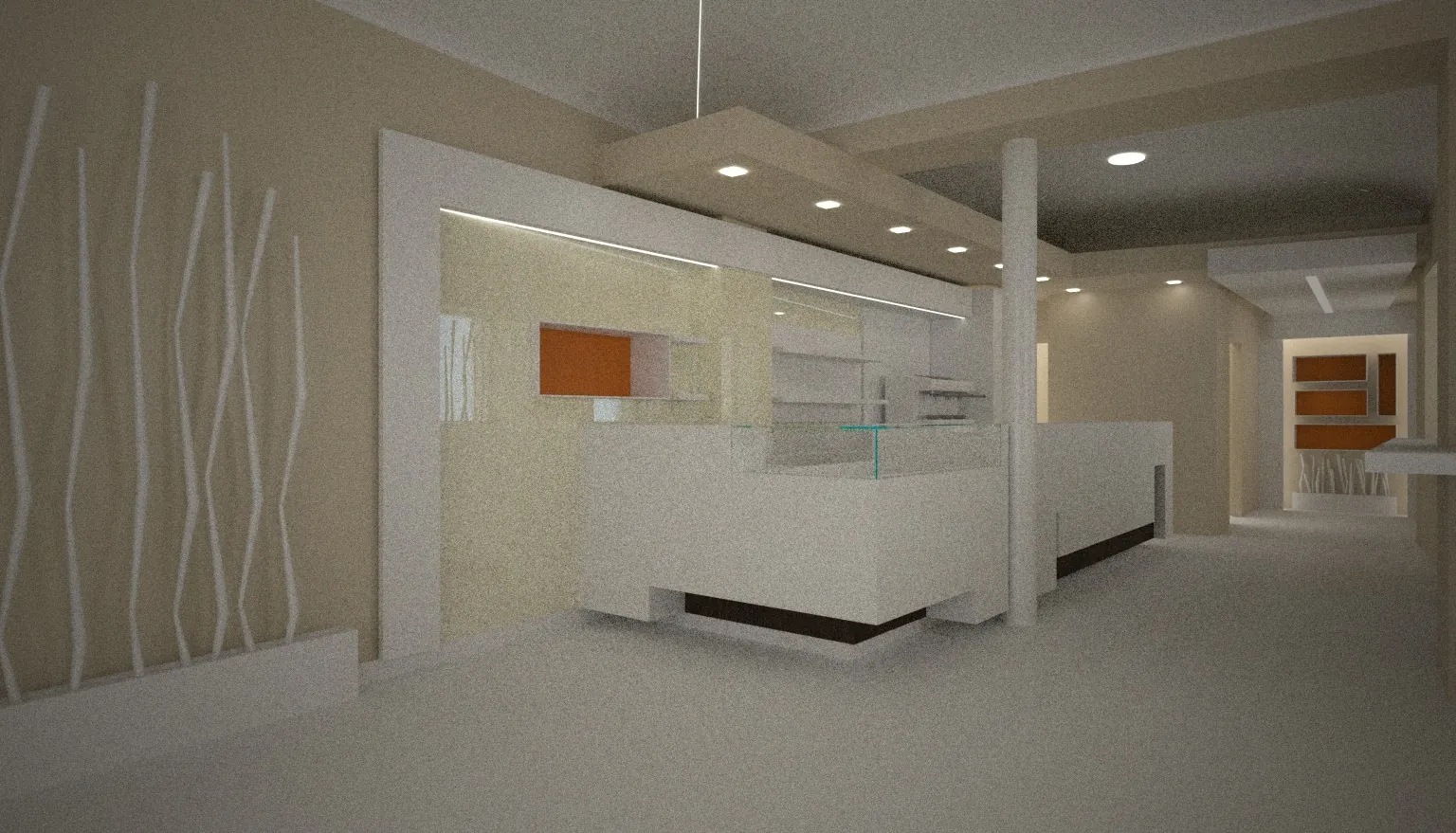 Vista di progetto della sala